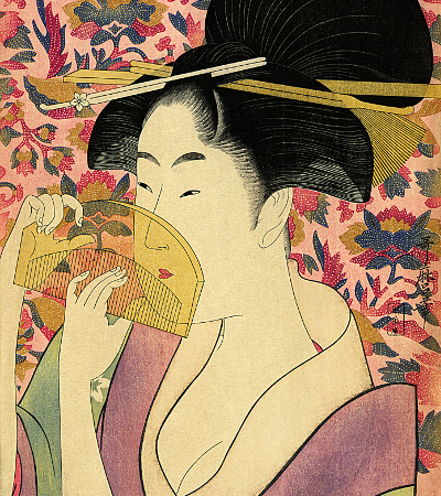 Kushi (Le peigne), Kitagawa Utamaro, ca. 1780–89. Source : Library of Congress.